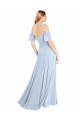 Long Light Sky Blue Flutter Sleeves A-Line V-Back Formal Dress / Bridesmaid Dress Birmingham