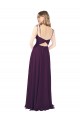 Long Grape Sleeveless A-Line Keyhole Back Front Slit Bridesmaid Dress Birmingham