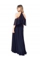 Long Dark Navy Flutter Sleeves A-Line Soft Chiffon Formal Dress / Bridesmaid Dress Birmingham