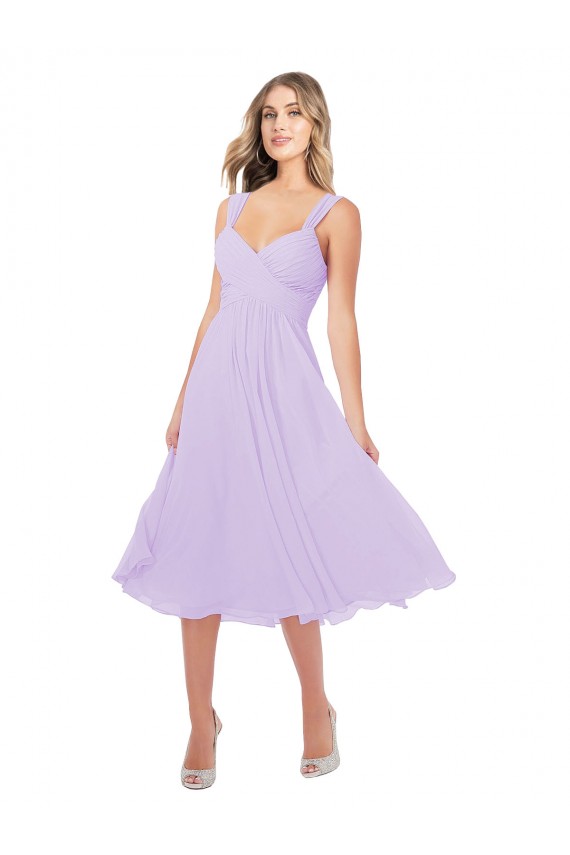 Midi Length Lilac Sleeveless A-Line High Low Bridesmaid Dress Birmingham