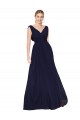 Long Dark Navy Sleeveless A-Line Soft Chiffon Formal Evening Gown / Prom Dress / Bridesmaid Dress Birmingham