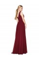 Long Burgundy Sleeveless A-Line V-Back Soft Chiffon Formal Dress / Bridesmaid Dress Birmingham
