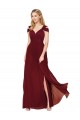 Long Burgundy Sleeveless A-Line Side Slit Formal Evening Gown / Prom Dress / Bridesmaid Dress Birmingham