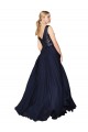 Long Dark Navy Sleeveless A-Line V-Back Semi Formal Evening Gown / Prom Dress / Bridesmaid Dress Birmingham