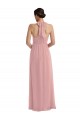 Long Dusty Pink Sleeveless A-Line Semi Formal Evening Dress / Bridesmaid Dress Birmingham
