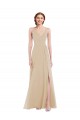 Long Champagne Sleeveless A-Line Open Back Semi Formal Evening Dress / Bridesmaid Dress Birmingham