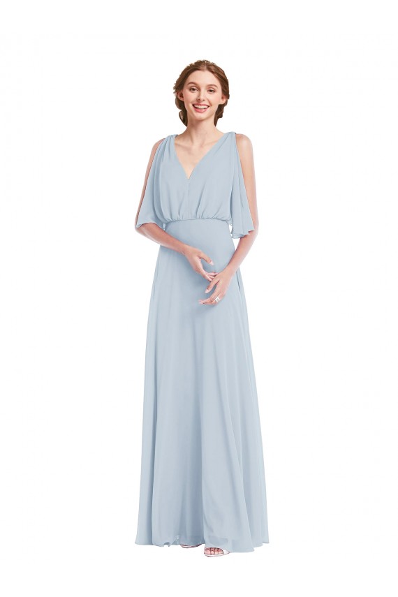 Long Sea Glass Half Sleeves A-Line Evening Gown / Bridesmaid Dress Birmingham