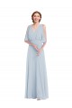 Long Sea Glass Half Sleeves A-Line Evening Gown / Bridesmaid Dress Birmingham