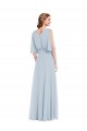 Long Sea Glass Half Sleeves A-Line Evening Gown / Bridesmaid Dress Birmingham