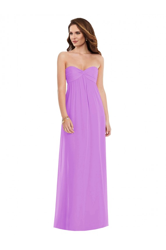 Long Violet Sleeveless A-Line Low Back Semi Formal Evening Dress / Bridesmaid Dress Birmingham