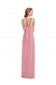 Long Skin Pink Sleeveless A-Line Open Back Semi Formal Evening Dress / Bridesmaid Dress Birmingham