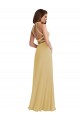 Long Gold Sleeveless A-Line Open Back Semi Formal Evening Dress / Bridesmaid Dress Birmingham