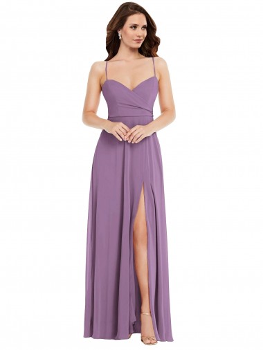 Long Dark Lavender Sleeveless A-Line Low Back Bridesmaid Dress / Formal Dress Birmingham