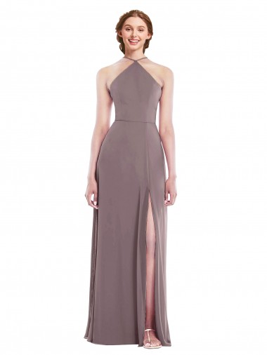 Long Dusty Rose Sleeveless A-Line Low Back Formal Evening Gown / Bridesmaid Dress Birmingham