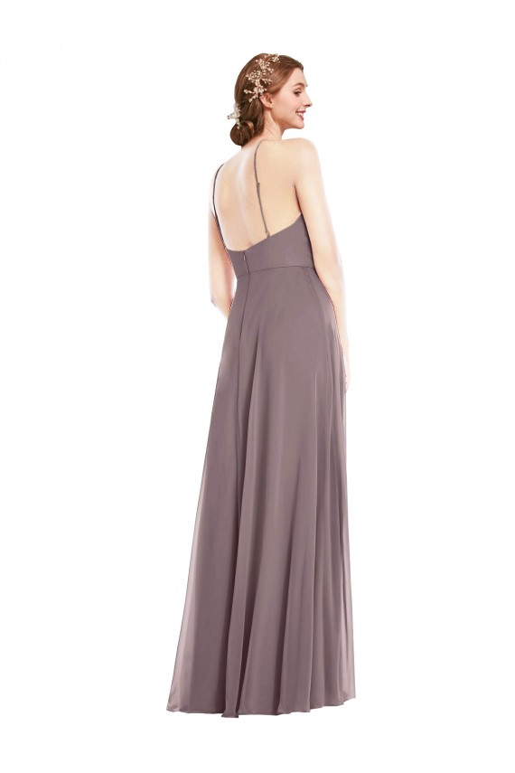 Long Dusty Rose Sleeveless A-Line Low Back Formal Evening Gown / Bridesmaid Dress Birmingham