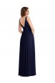 Long Dark Navy Sleeveless A-Line V-Back Black Tie Evening Gown / Bridesmaid Dress Birmingham
