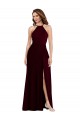 Long Burgundy Gold Sleeveless A-Line Low Back Semi Formal Evening Dress / Bridesmaid Dress Birmingham
