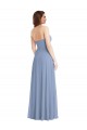 Long Dusty Blue Sleeveless A-Line Soft Chiffon Semi Formal Evening Dress / Bridesmaid Dress Birmingham