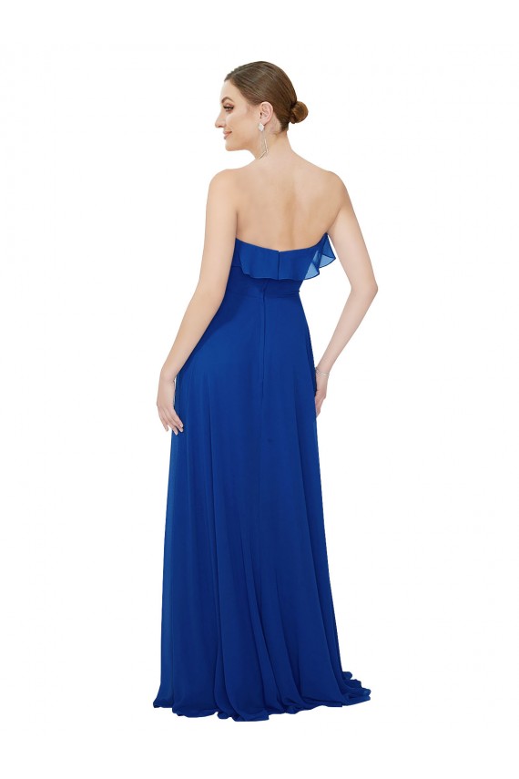 Long Royal Blue Sleeveless A-Line Bridesmaid Dress Birmingham