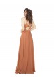 Long Rosewood Sleeveless A-Line Keyhole Back Bridesmaid Dress Birmingham