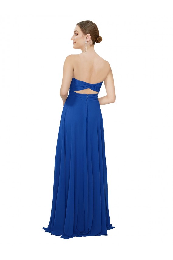 Long Royal Blue Sleeveless A-Line Keyhole Back Bridesmaid Dress / Evening Dress Birmingham