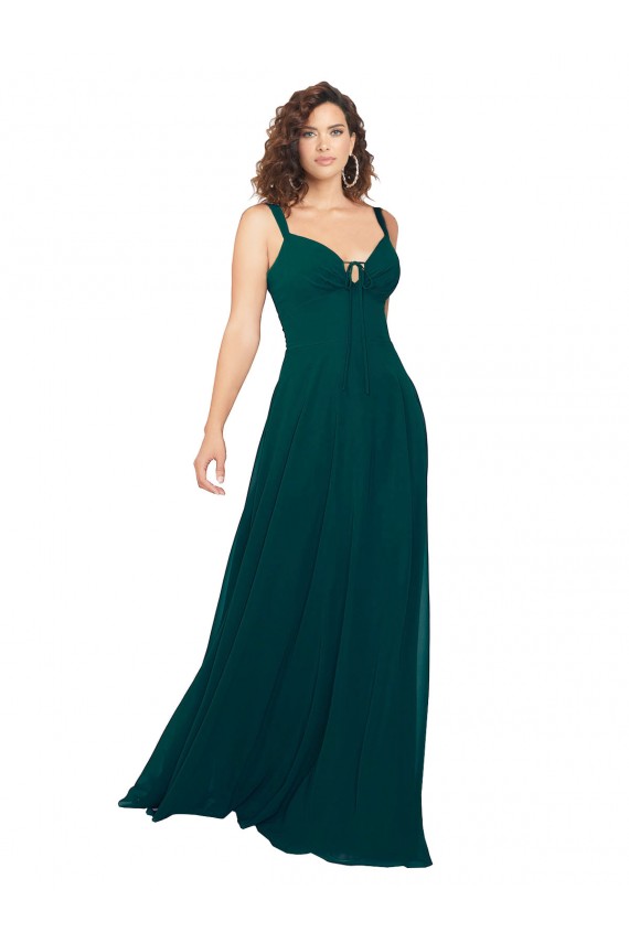 Long Hunter Sleeveless A-Line Low Back Bridesmaid Dress Birmingham