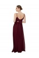 Long Burgundy Gold Sleeveless A-Line Keyhole Back Bridesmaid Dress Birmingham