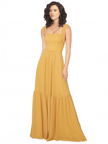 Long Saffron Sleeveless A-Line Bridesmaid Dress Birmingham