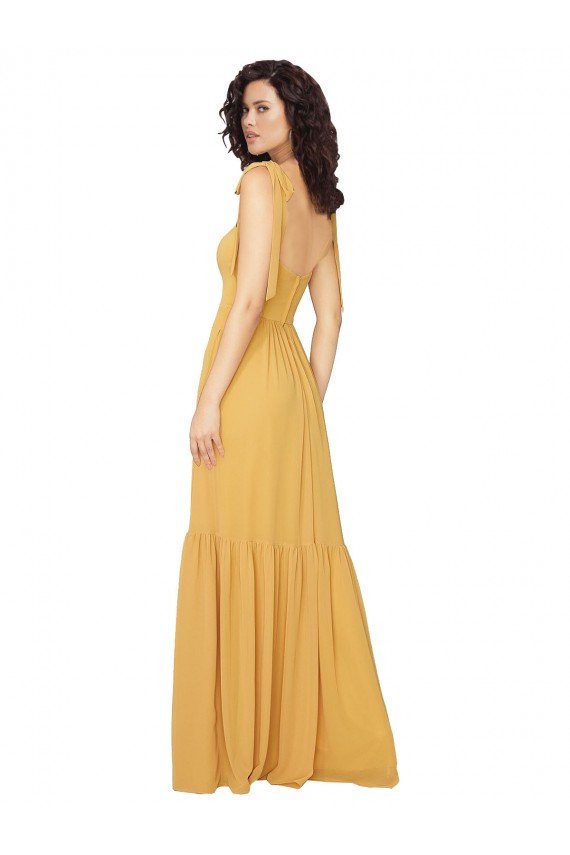 Long Saffron Sleeveless A-Line Bridesmaid Dress Birmingham