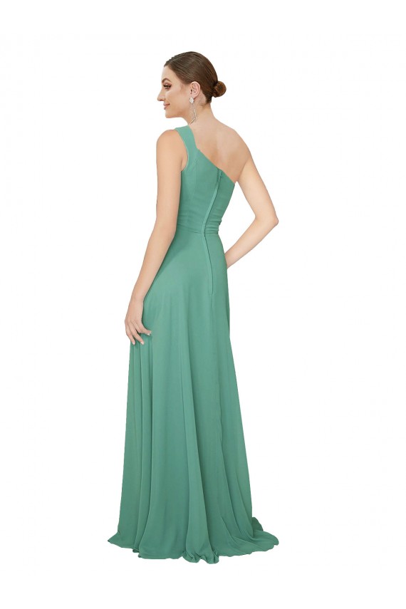 Long Icelandic Silver Sleeveless A-Line Soft Chiffon Bridesmaid Dress Birmingham