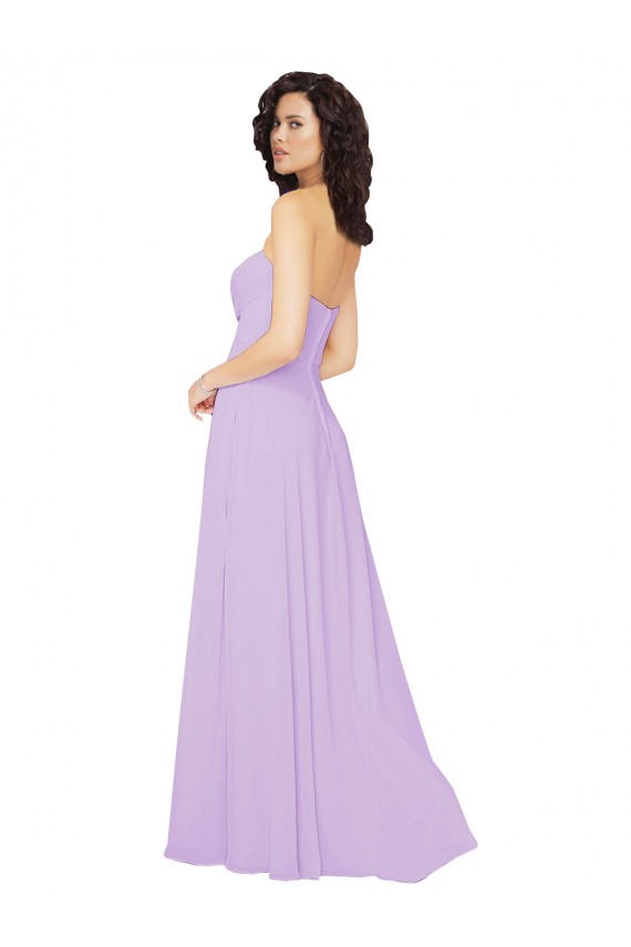 Long Lilac Sleeveless A-Line Low Back Front Slit Bridesmaid Dress / Evening Dress Birmingham