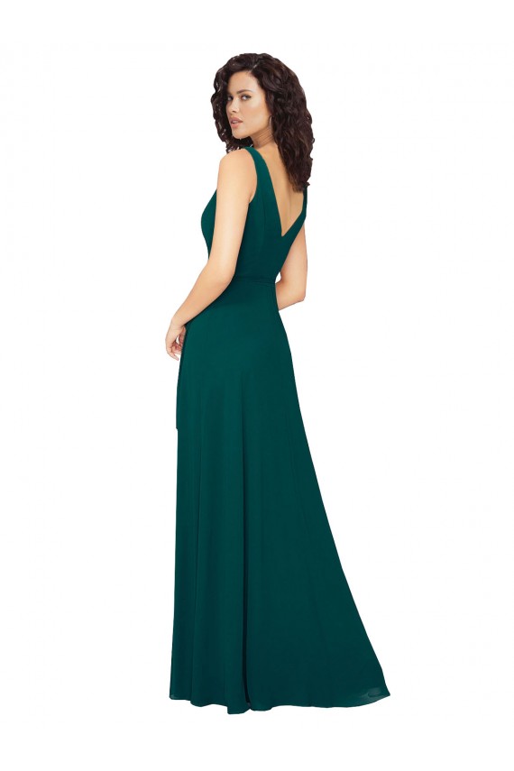 Long Hunter Sleeveless A-Line V-Back Bridesmaid Dress / Evening Gowns Birmingham