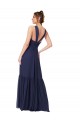 Long Full Length Dark Navy Sleeveless A-Line V-Back Formal Dress / Bridesmaid Dress Birmingham