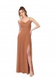 Long Rosewood Sleeveless A-Line Low Back Bridesmaid Dress Birmingham