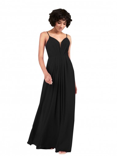 Long Black Sleeveless Column Open Back Formal Evening Gown / Bridesmaid Dress Birmingham