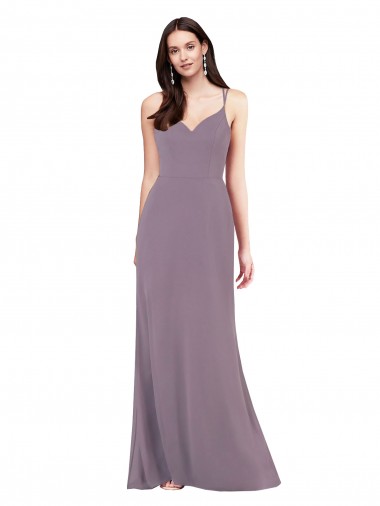 Long Dark Lavender Sleeveless Column Open Back Formal Evening Gown / Bridesmaid Dress Birmingham