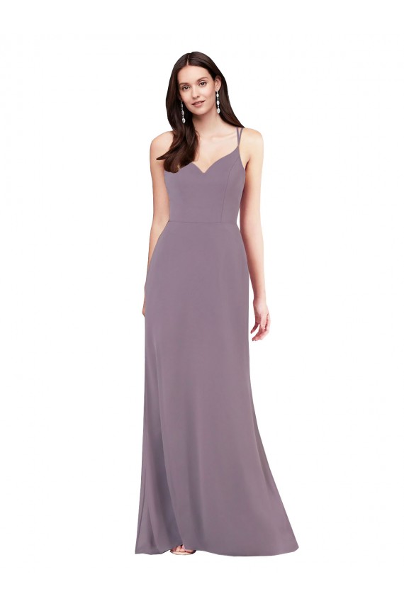 Long Dark Lavender Sleeveless Column Open Back Formal Evening Gown / Bridesmaid Dress Birmingham