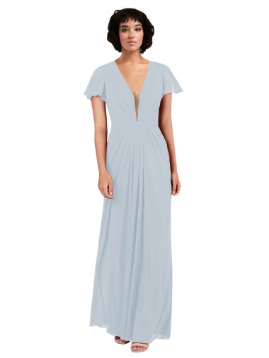 Long Sea Glass Cap Sleeves A-Line Bridesmaid Dress / Formal Dress Birmingham