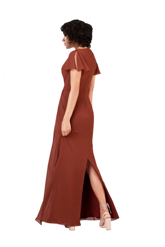 Long Sea Glass Cap Sleeves A-Line Bridesmaid Dress / Formal Dress Birmingham