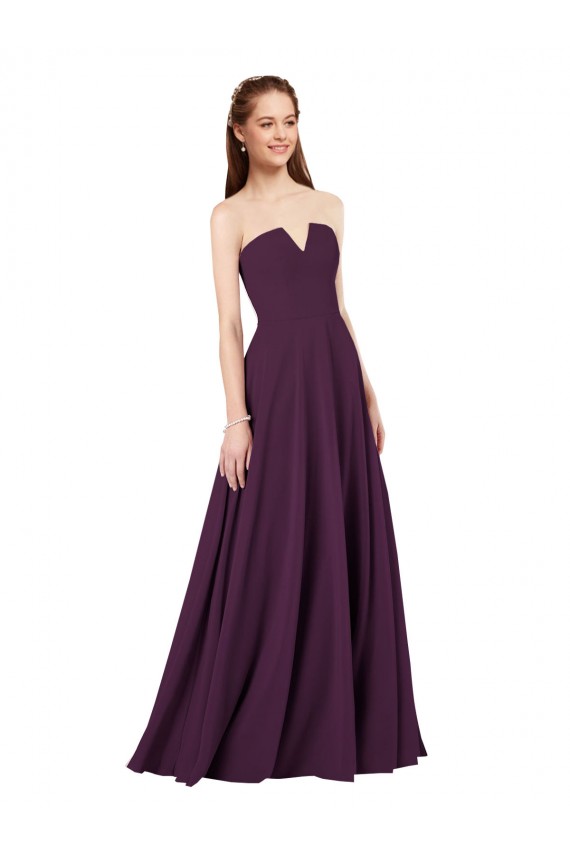Long Grape Sleeveless A-Line Low Back Formal Dress / Bridesmaid Dress Birmingham