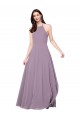 Long Dark Lavender Sleeveless A-Line Keyhole Back Bridesmaid Dress / Evening Dress Birmingham