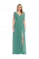 Long Icelandic Silver Sleeveless A-Line V-Back Semi Formal Evening Dress / Bridesmaid Dress Birmingham