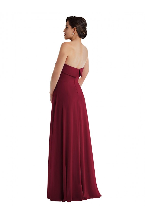 Long Burgundy Sleeveless A-Line Low Back Formal Evening Gown / Bridesmaid Dress Birmingham
