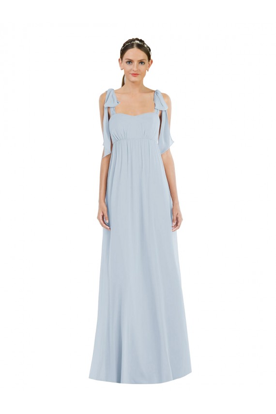 Long Sea Glass Sleeveless A-Line Low Back Semi Formal Evening Dress / Bridesmaid Dress Birmingham