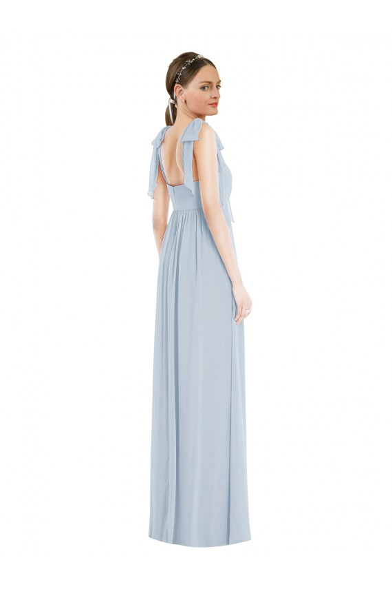 Long Sea Glass Sleeveless A-Line Low Back Semi Formal Evening Dress / Bridesmaid Dress Birmingham