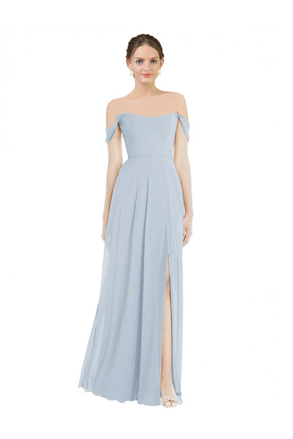Long Sea Glass Flounce Sleeves A-Line Semi Formal Evening Dress / Bridesmaid Dress Birmingham
