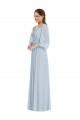 Long Sea Glass Puff Sleeves A-Line Formal Evening Gown / Bridesmaid Dress Birmingham