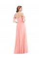 Long Salmon Flutter Sleeves A-Line Semi Formal Evening Dress / Bridesmaid Dress Birmingham
