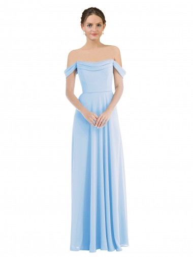 Long Light Sky Blue Sleeveless A-Line Formal Evening Gown / Bridesmaid Dress Birmingham
