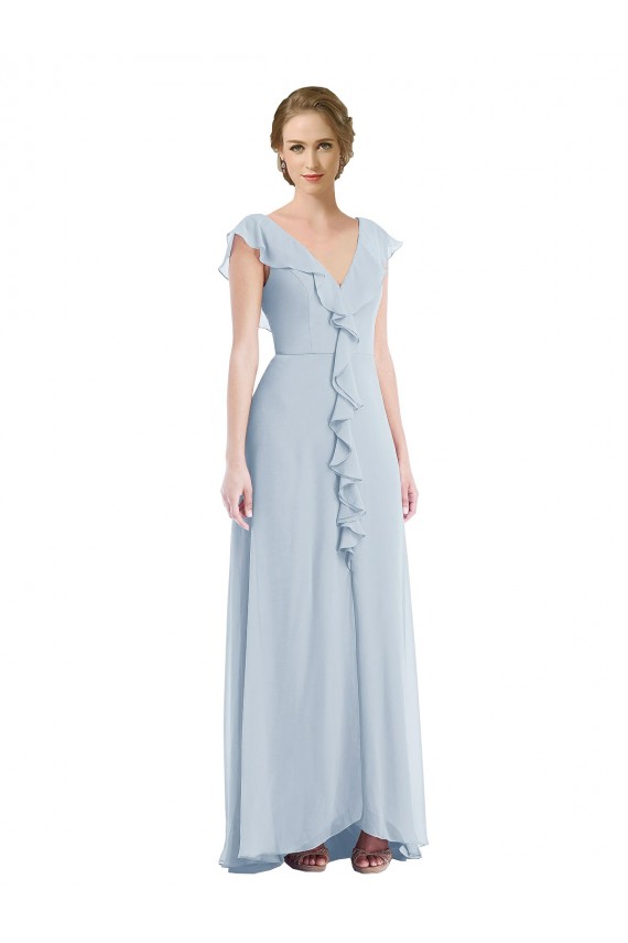Long Sea Glass Sleeveless A-Line V-Back Black Tie Evening Gown / Bridesmaid Dress Birmingham